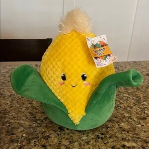 Smoochy Pals Corn Plush in Yellow and Green-smoke and pet free home